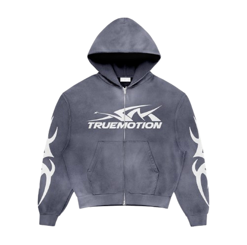 Core Zip Hoodie Set de TRUEMOTION con diseño de calle, fabricado en 100% algodón, color gris.
