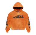 Core Zip Hoodie Set de TRUEMOTION en color naranja con diseño de logotipo y detalles en las mangas.